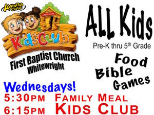NO AWANA KIDS CLUB - WED. - SEPT. 14